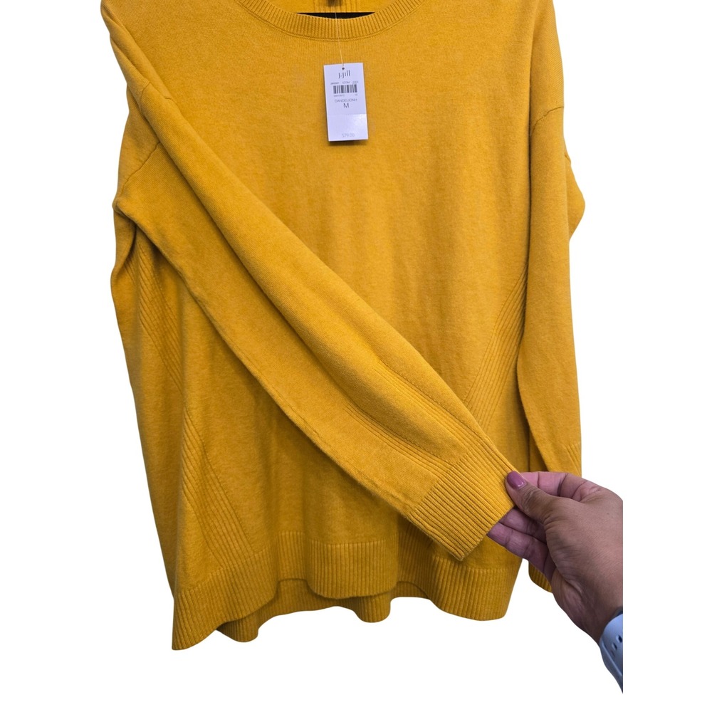 J.Jill NWT Dandelion Sweater Medium Mustard Yellow Cozy Minimalist Casual Preppy - Picture 6 of 7